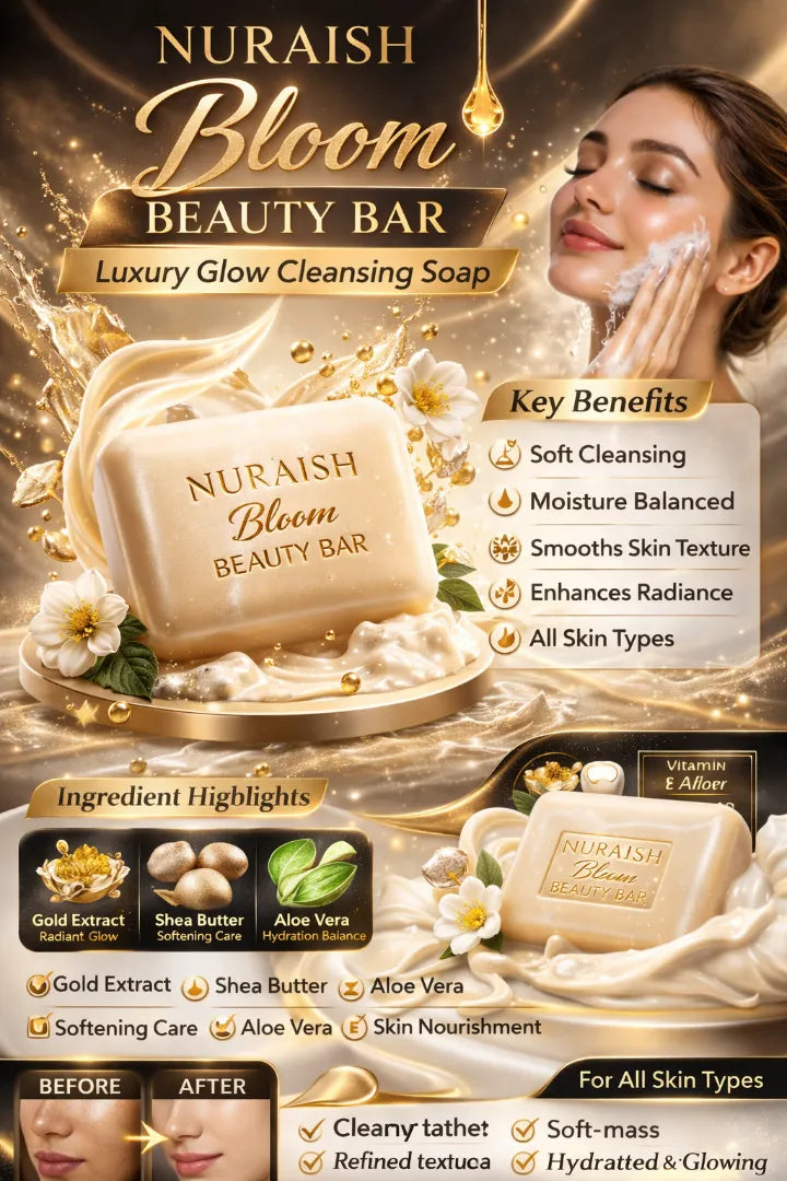 NURAISH Bloom Beauty Bar | Luxury Glow Cleansing Soap