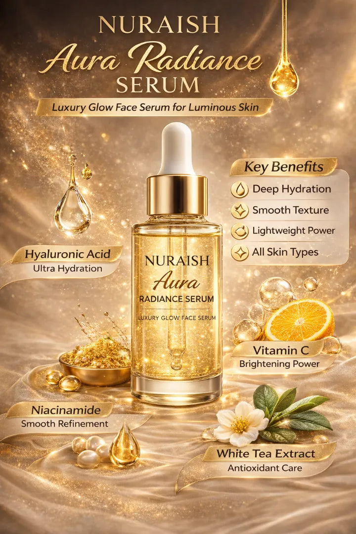 NURAISH Aura Radiance Serum | Luxury Glow Face Serum for Luminous Skin